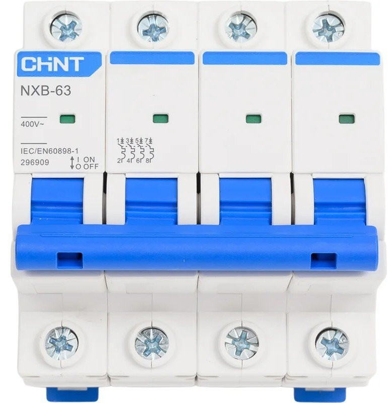 NXB-63 4P 4А 6кА х-ка C (R) CHINT (814245) Автоматический выключатель