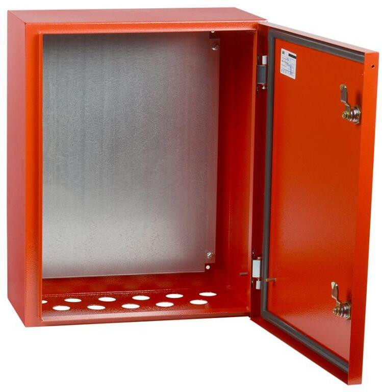 Корпус металлический ЩМП-1-0 395х310х220 У2 IP54 RAL 3020 с монтажной платой (IND-YKM40-01-54) Корпус металлический с монтажной платой