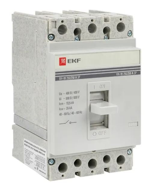 Выключатель нагрузки ВН-99 250/250А 3P EKF PROxima (sl99-250-250) Выключатель нагрузки