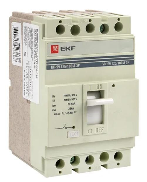 Выключатель нагрузки ВН-99 125/100А 3P EKF PROxima (sl99-125-100) Выключатель нагрузки