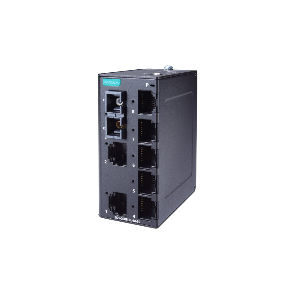 EDS-2008-EL-M-SC Компактный коммутатор 7х10/100BaseTX, 1х100BaseFX (многомод.) в металлическом корпусе