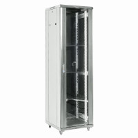Напольный шкаф 19" 32U 600х600х1609, дверь сплошное стекло, серый, RAL 7035 REXANT (04-3266-211) Шкаф телекоммуникационный 19" напольный 32U