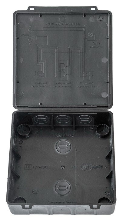 Коробка распределительная двухкомпонентная (HF) черная 100х100х30 (60-0302-9005) Коробка распределительная