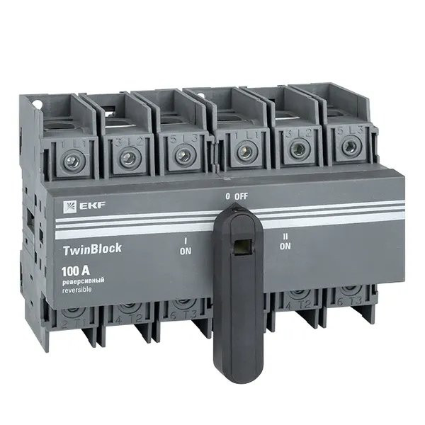 Рубильник 100A 3P реверсивный с рукояткой для прямой установки TwinBlock (tb-s-100-3p-rev) Рубильник