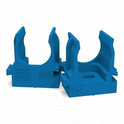 Крепеж-клипса для труб для монтажного пистолета синяя D32 (25 шт) (Промрукав)(PR13.0146) Крепление для труб под монтажный пистолет