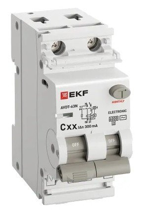 АВДТ-63N 1P+N 40А 300мА 6кА PROXIMA (D63N26E40C300) Автоматический выключатель дифференциального тока