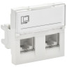 Розетка компьютерная RJ45 PRIMER РКИ-22-00-П-6 UTP кат.6 2 модуля 2 входа белая (PR-KK40D-RI-0-2-2C06U-K01) Розетка компьютерная