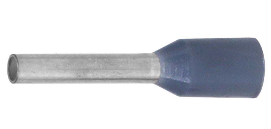 Наконечник-гильза НШВИ 0.75-08, серый (100 шт) (IF0.75-08GR) Наконечник-гильза с изолированным фланцем