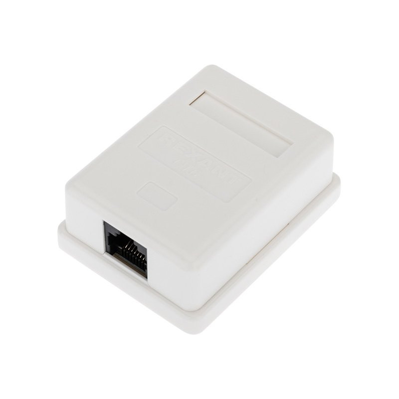Розетка компьютерная внешняя, 1-порт RJ-45 (8P8C), UTP CAT 6 REXANT (03-0132) Розетка RJ-45