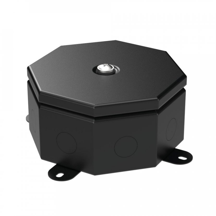 Коробка металлическая Октагон черная 130х130х63 (70-0100-9005) Коробка металлическая