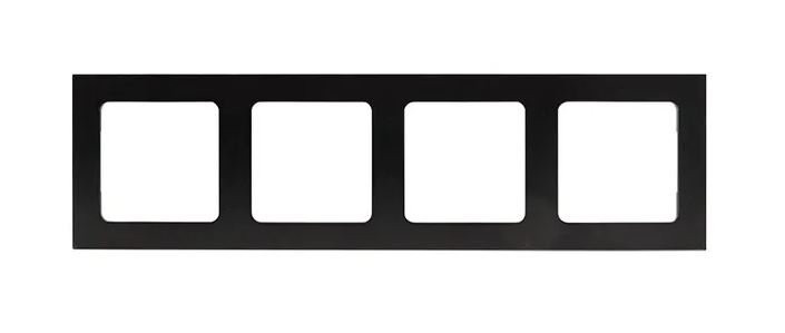Стокгольм Рамка 4-местная металлическая черная (EZM-G-305-10) Рамка 4-местная