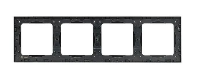 Стокгольм Рамка 4-местная металлическая черная (EZM-G-305-10) Рамка 4-местная