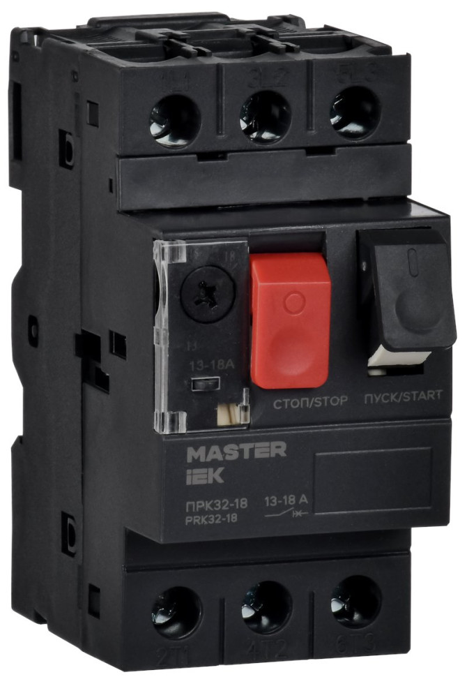 Пускатель ПРК32-18 In=18А Ir=13-18А Ue 660В MASTER (DMS11-018) Пускатель ручной кнопочный