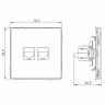 Розетка RJ-45 KANT 6А двойная белая магнолия (7000674) Розетка компьютерная без шторки