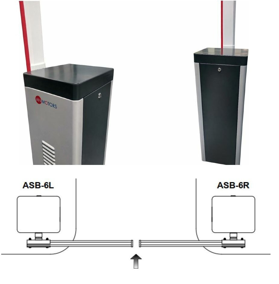 ASB-6R (с прямоугольной стрелой 5,3 метра) Шлагбаум автоматический для правостороннего монтажа