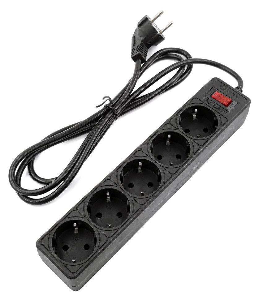 SP5B-550 GARDA Сетевой фильтр 5 розеток, 5м, черный