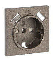 Валенсия Лицевая панель роз. 1-мест. с/з 16А графит с защ. штор. с 2 USB 2,1А (ESR16-L-028-60-2USB) Лицевая панель розетки
