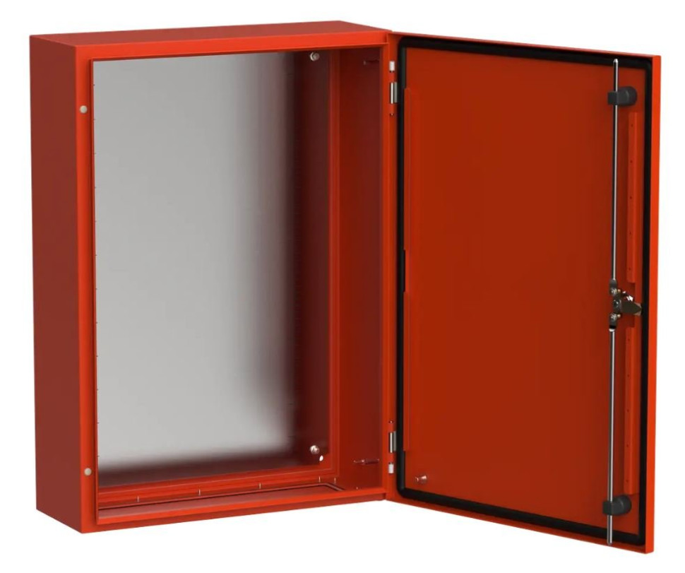 Корпус металлический TITAN 5 ЩМП-70.50.20 700х500х200 УХЛ1 IP66 RAL3020 красный с монтажной платой (TI5-13-N-070-050-020-66) Корпус металлический с монтажной платой
