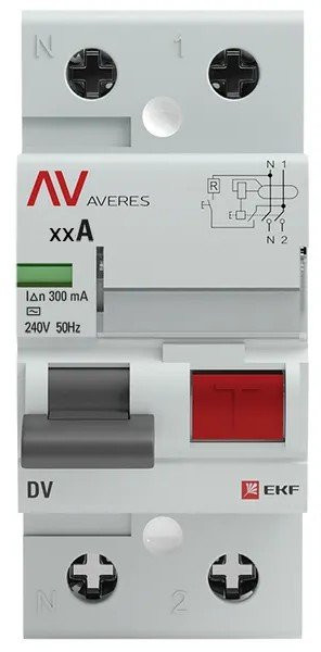 DV 2P 63А/300мА (AC) AVERES (rccb-2-63-300-ac-av) Выключатель дифференциального тока (УЗО)