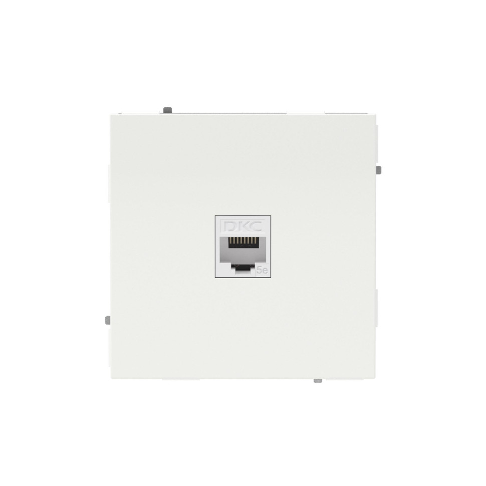 Розетка RJ-45 KANT 5E одинарная белая магнолия (7000663) Розетка компьютерная без шторки