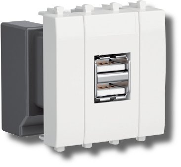 Розетка USB 2.1А Avanti 2 модуля белое облако (4400542) Розетка USB