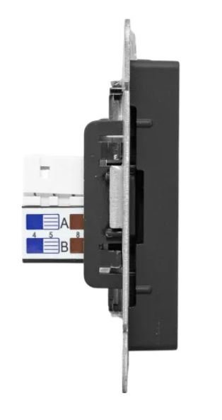 Механизм розетки HDMI+RJ45 (cat5), чёрный Эпика (UP1-SOB-HDMI+RJ45) Механизм розетки HDMI+RJ45