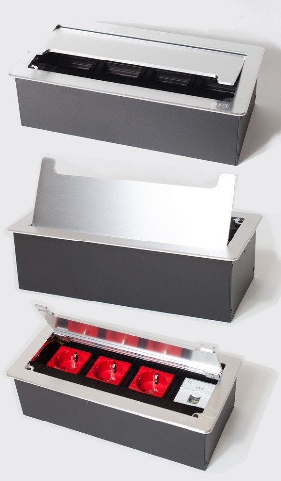 Люк настольный на 4 поста (45х45), металл, серебро, IP20 (300012) Люк