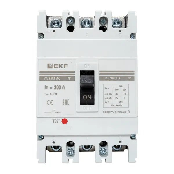 ВА-99М 250/200А 3P 35кА (mccb99-250-200m) Автоматический выключатель в литом корпусе