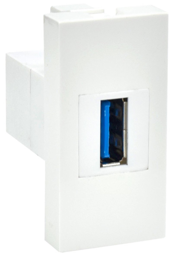Розетка USB PRIMER A 3.0 РКЮ-10-00-П 1 модуль белая (PR-KK40D-RU-0-1-A3-K01) Розетка USB