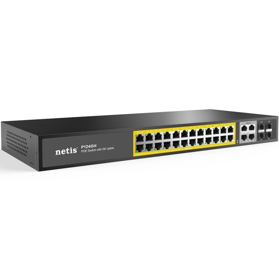 Netis P124GH Коммутатор сетевой PoE неуправляемый