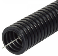 Труба ПА негорючая (НГ) стойкая к ультрафиолету (УФ) черная с/з D20 мм (PR02.0102) Труба гофрированная