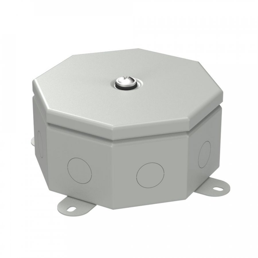 Коробка металлическая Октагон серая 130х130х63 (70-0100-7035) Коробка металлическая