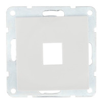 Накладка с суппортом розетки БЕЗ механизма LK80, белый (846104-0) Накладка с суппортом розетки компьютерной и телефонной на 1 вход