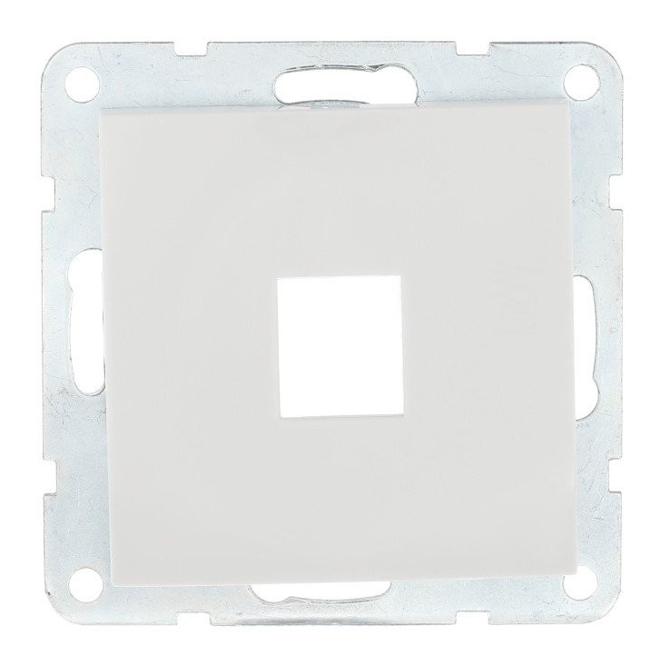 Накладка с суппортом розетки БЕЗ механизма LK80, белый (846104-0) Накладка с суппортом розетки компьютерной и телефонной на 1 вход
