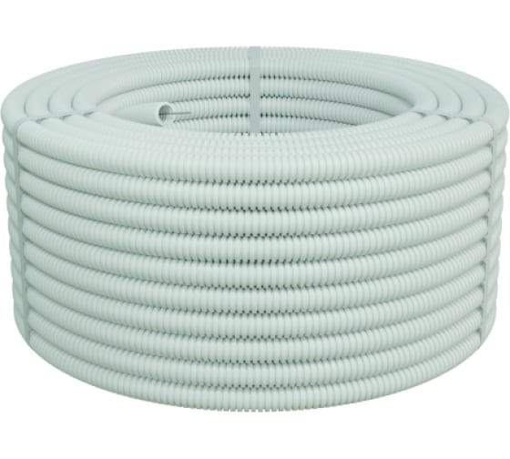 Труба ПЛЛ HFFR легкая D50, белая (20150HFR-W) Труба гофрированная, с зондом, не распространяющая горение, без галогена