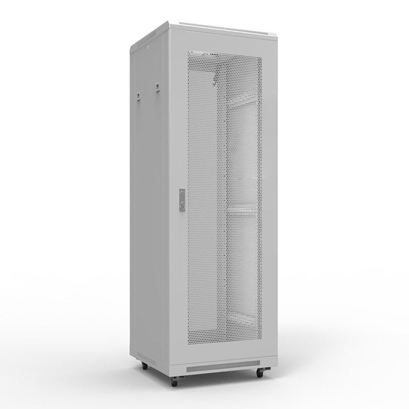 Шкаф напольный 19" 47U 600х1000мм, передняя и задняя дверь перфорация, RAL 7035 REXANT (04-2330) Шкаф телекоммуникационный 19" напольный 47U