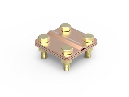 Соединитель пруток - полоса, 57х57 мм, медь (NG3102CU) Соединитель пруток - полоса