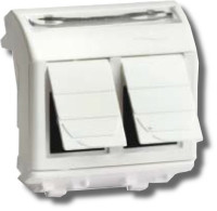 Розетка RJ-45 Brava 2 модуля белая (76656B) Розетка компьютерная с двумя разъёмами