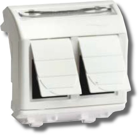 Розетка RJ-45 Brava 2 модуля белая (76656B) Розетка компьютерная с двумя разъёмами