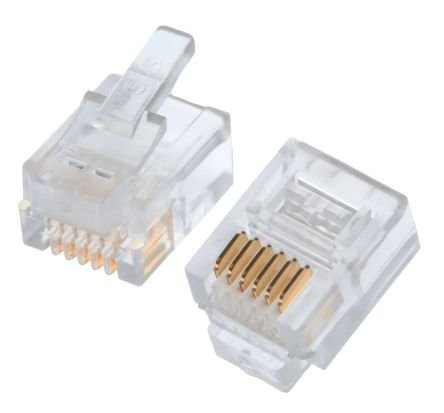 Коннекторы 6P6C (RJ-11) (100шт) (10-0228) Телефонный разъем 6P6C (RJ-11)