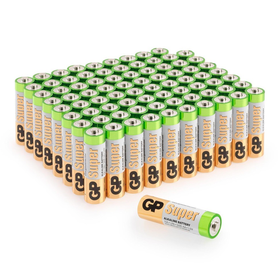GP Super Alkaline 15A AA (GP 15A-2CRVS80), упак. 80 шт. Алкалиновые батарейки GP Super Alkaline 15A AA (GP 15A-2CRVS80), упак. 80 шт. Алкалиновые батарейки