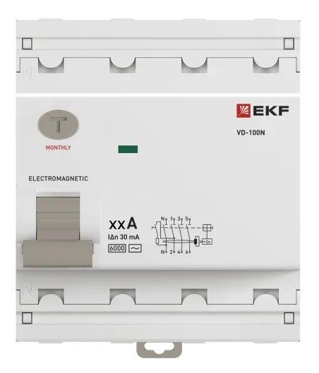 ВД-100N 4P 16А 30мА PROXIMA (E1046M1630) Выключатель дифференциального тока (УЗО)