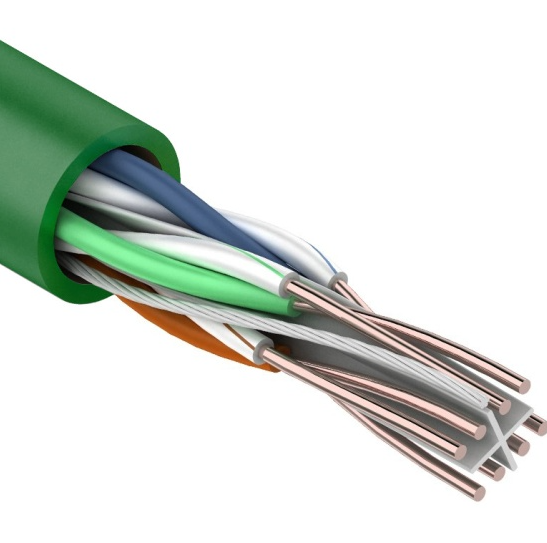 U/UTP, CAT 6, нг(А)-LSLTx, 4х2х0,575мм, 23AWG, INDOOR, SOLID, зеленый, 305м REXANT (01-0071) Кабель «витая пара» (LAN) для структурированных систем связи