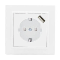 Минск Розетка 1-местная СП с/з 16А (ERR16-028-100-USB) Розетка 1-местная СП с/з 16А