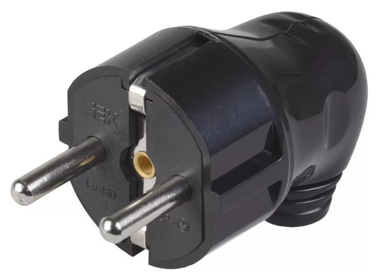 Вилка разборная угловая ВПу11-02-Ст с з/к черная (EVP11-16-01-K02) Вилка разборная угловая