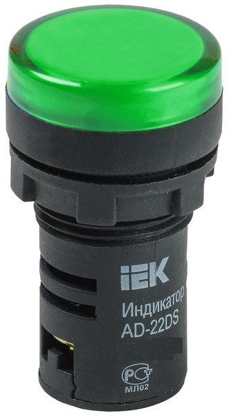 Лампа AD22DS (LED) матрица D22мм зеленый 12В AC/DC (BLS10-ADDS-012-K06) Светосигнальный индикатор