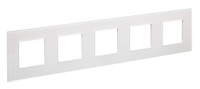 SKANDY Рамка 5-местная SK-F25W стекло арктический белый (SK-M52-G-K01) Рамка