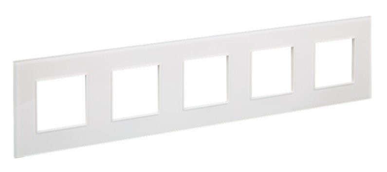SKANDY Рамка 5-местная SK-F25W стекло арктический белый (SK-M52-G-K01) Рамка