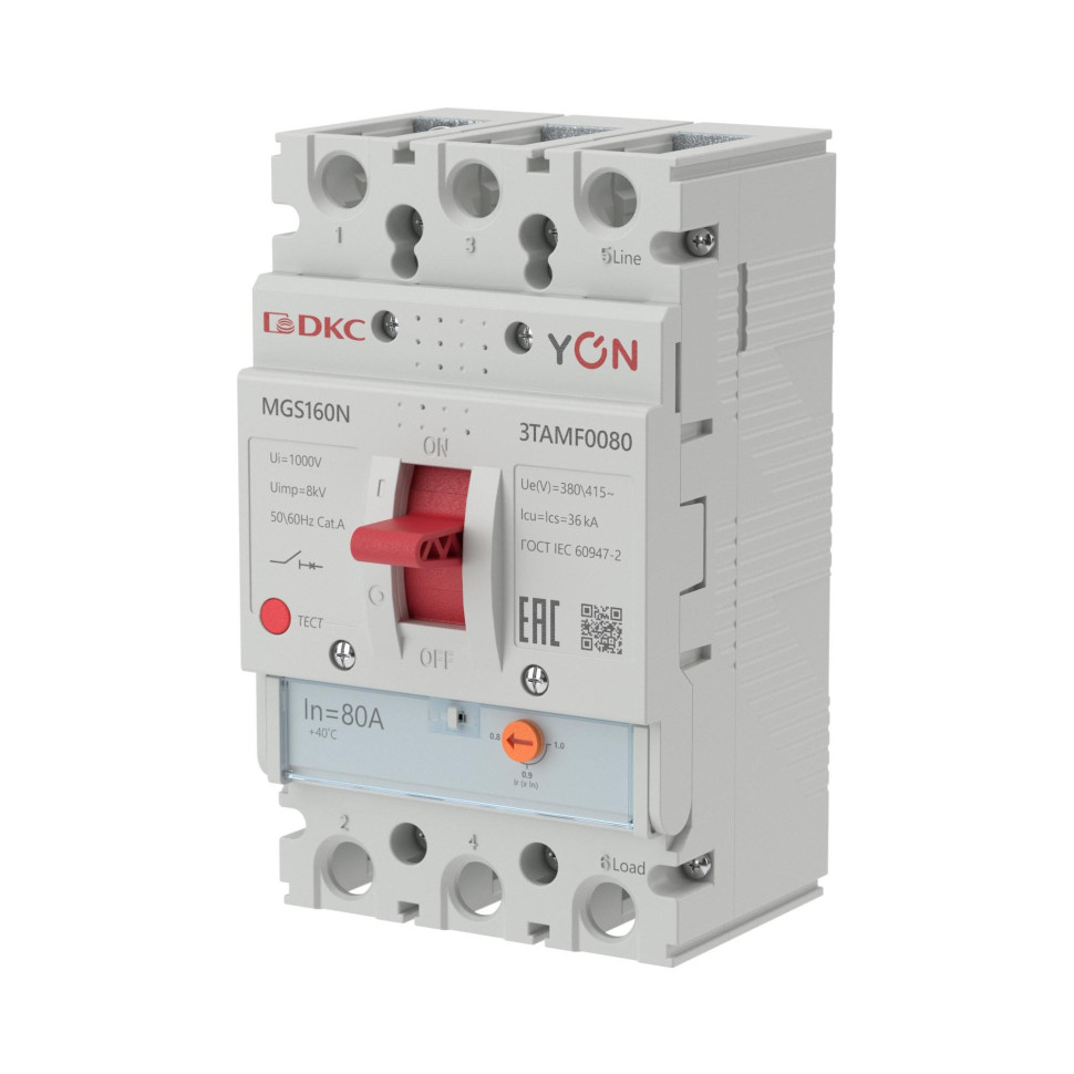 YON MGS160 3P 64-80A 36kA (MGS160N-3TAMF0080) Автоматический выключатель в литом корпусе