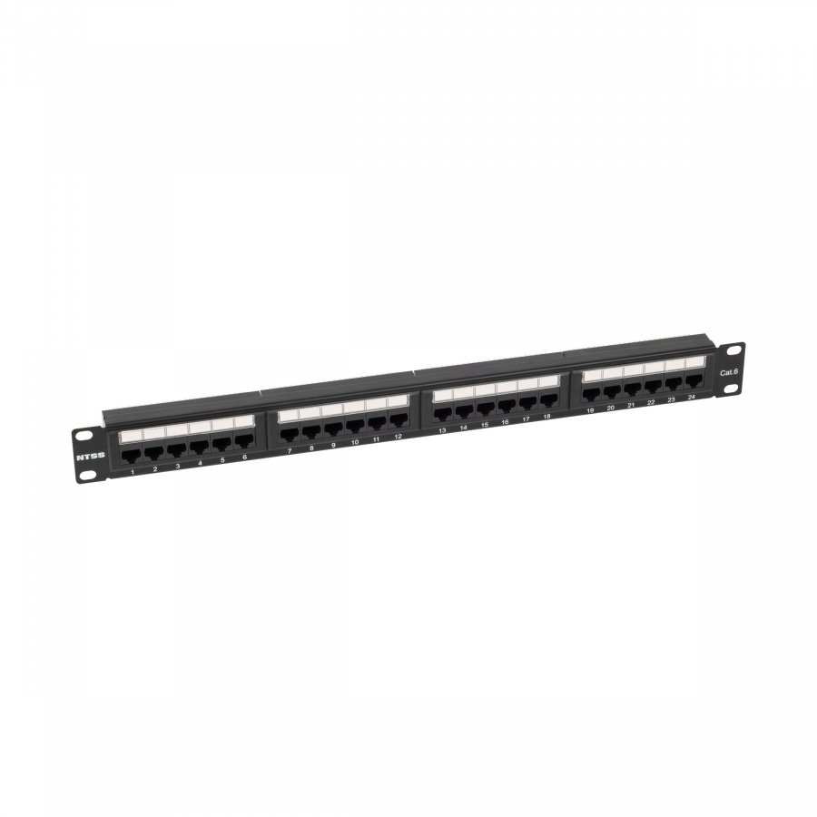NTSS-PP-1U-24-UTP-RJ45-6-D 19" 1U 24xRJ45 кат.6 UTP Патч-панель 19"